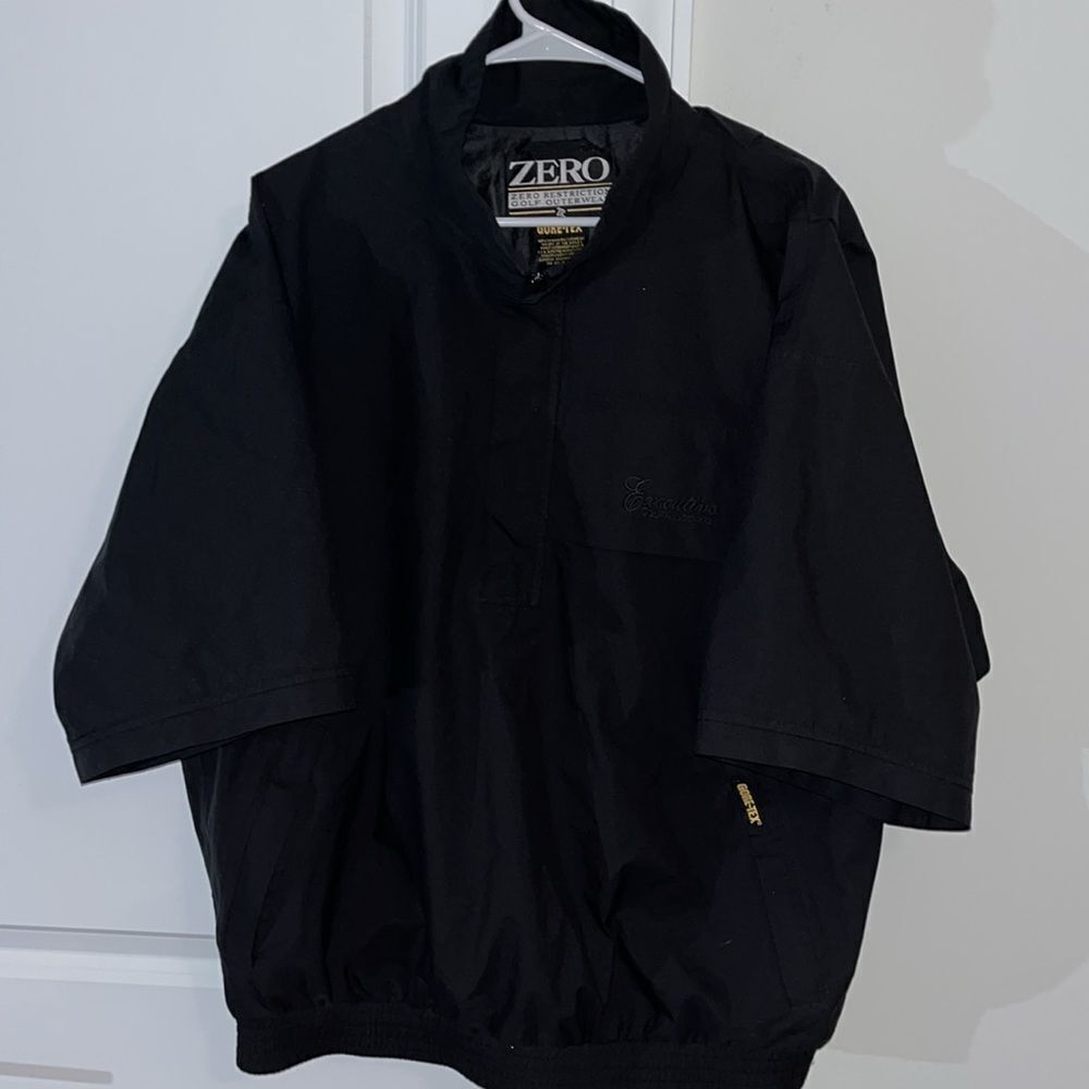 Black Executive Waterproof GoreTex Zero Restriction SS Pullover Golf Jacket XL